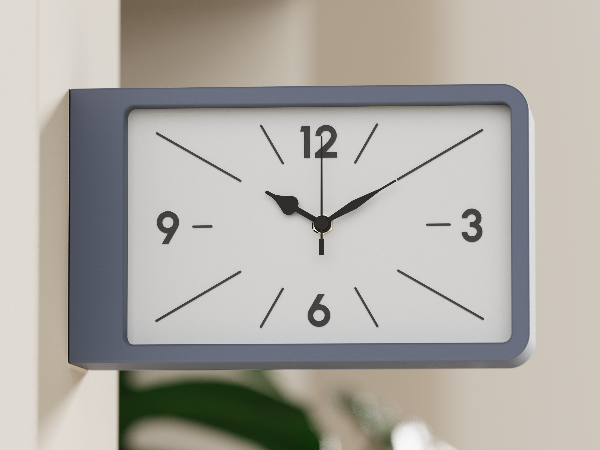 QUADRA - Rectangular Double Side Wall Clock - Dulton style — miniatura 6