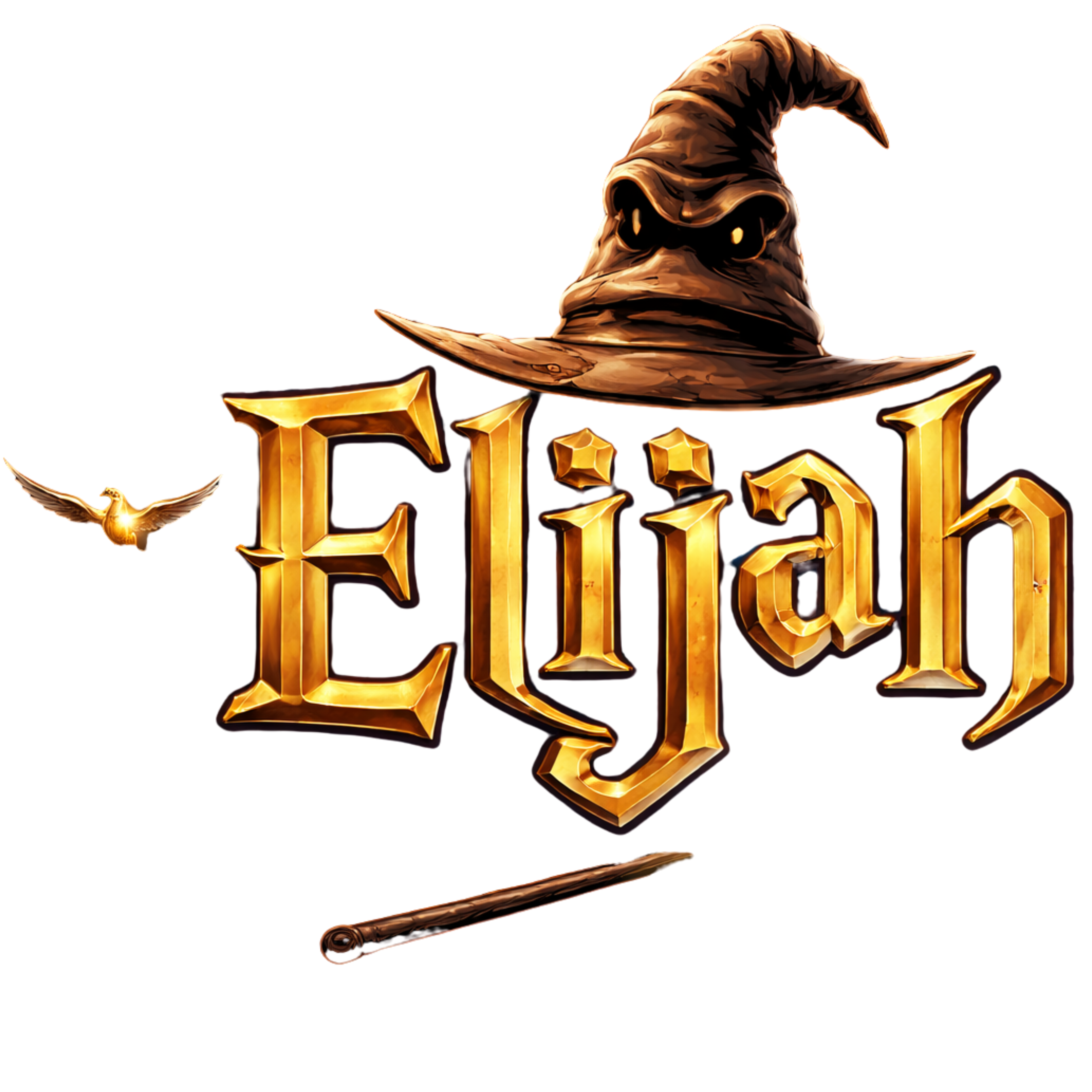 Elijah Naam Plaat Harry Potter Style