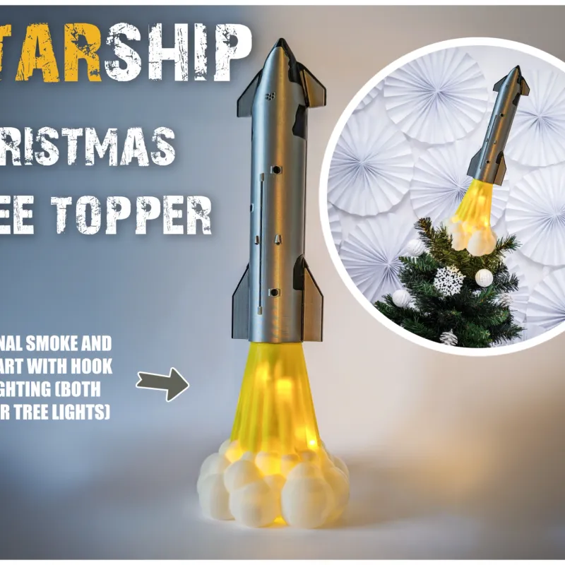 Christmas Tree, Santa Hat Straw Topper STL File for 3D Print