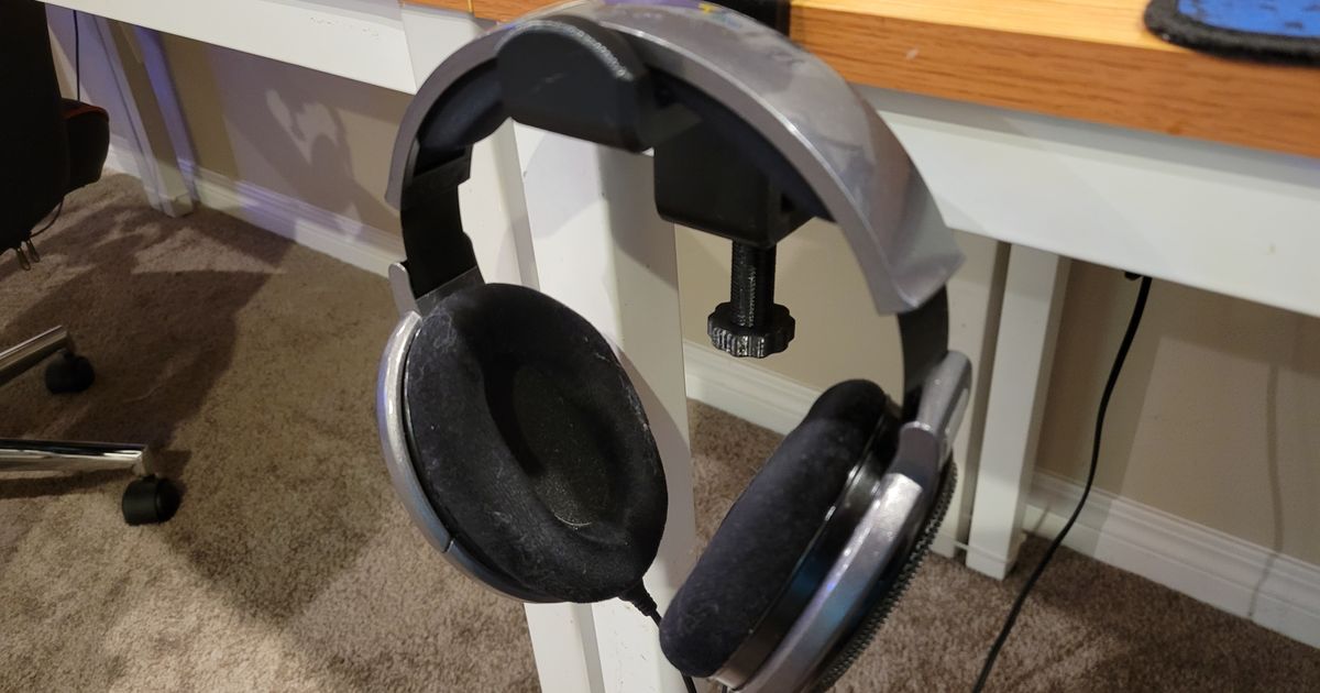 Headphone Clamp for 60mm Desks by Shabubu Download free STL model