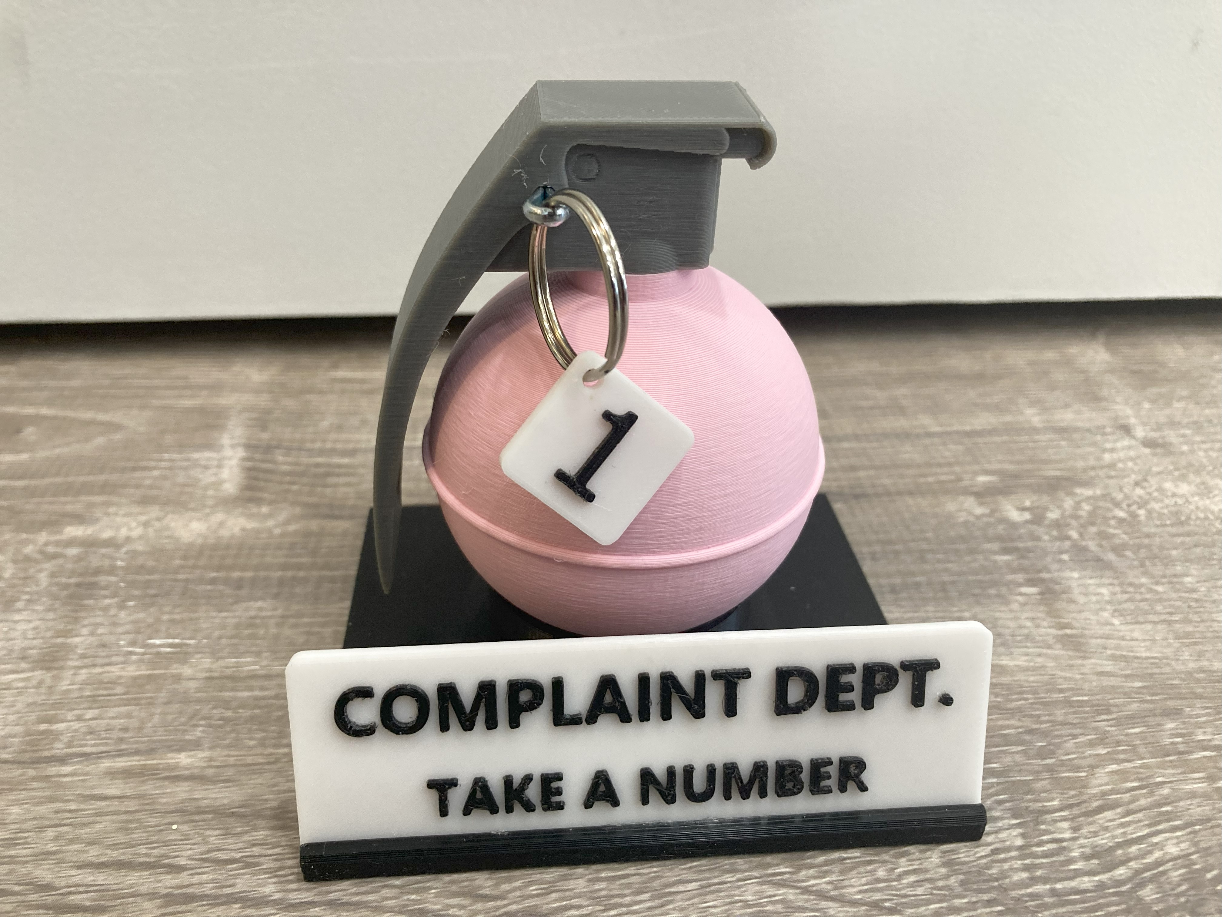 Complaint Dept Name Plate and Grenade Base