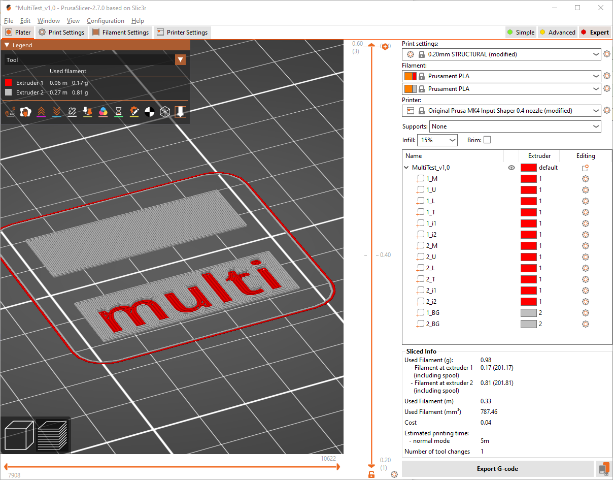 Multi Color Test Model for Single Extruder without MMU by buchnema