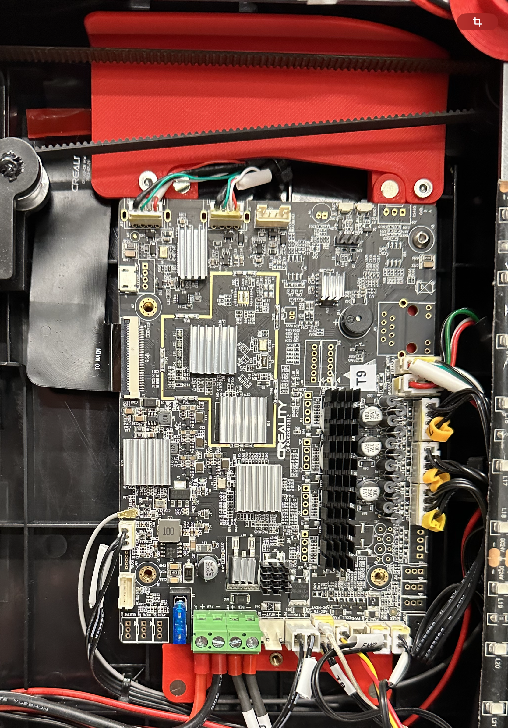 Creality K1 Motherboard cabel cover for straight Z belt guide