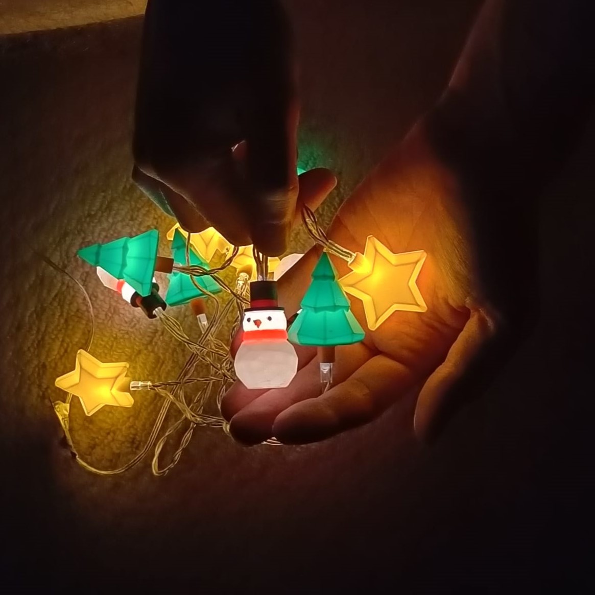 LED string lights topper - Snowman, Tree, Star