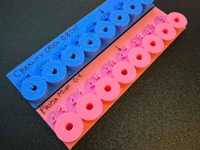 M3,M4,M5 Direct threading tolerance test card.