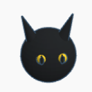 Black Cat Head Figurine