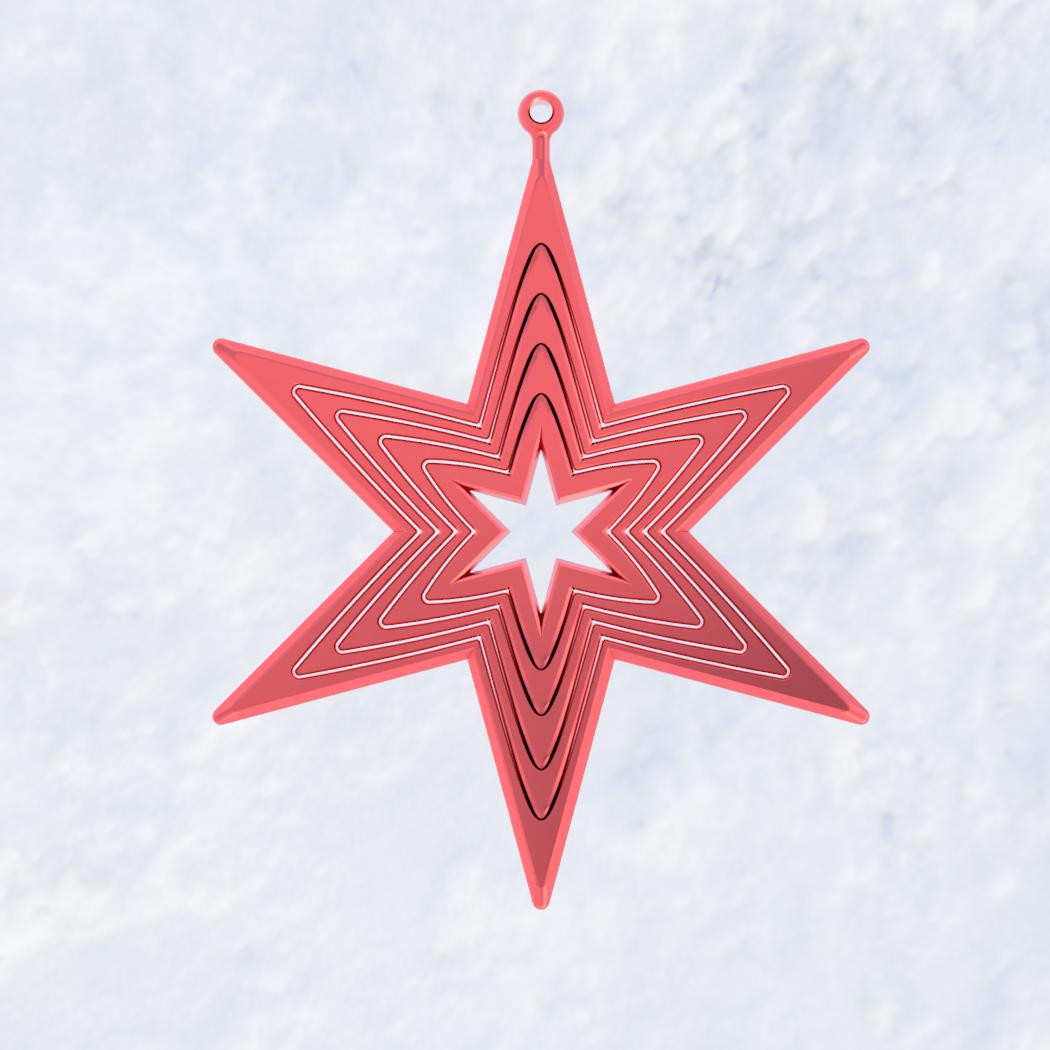 Nested Six-Pointed Star Ornament by Justin | Download free STL model ...