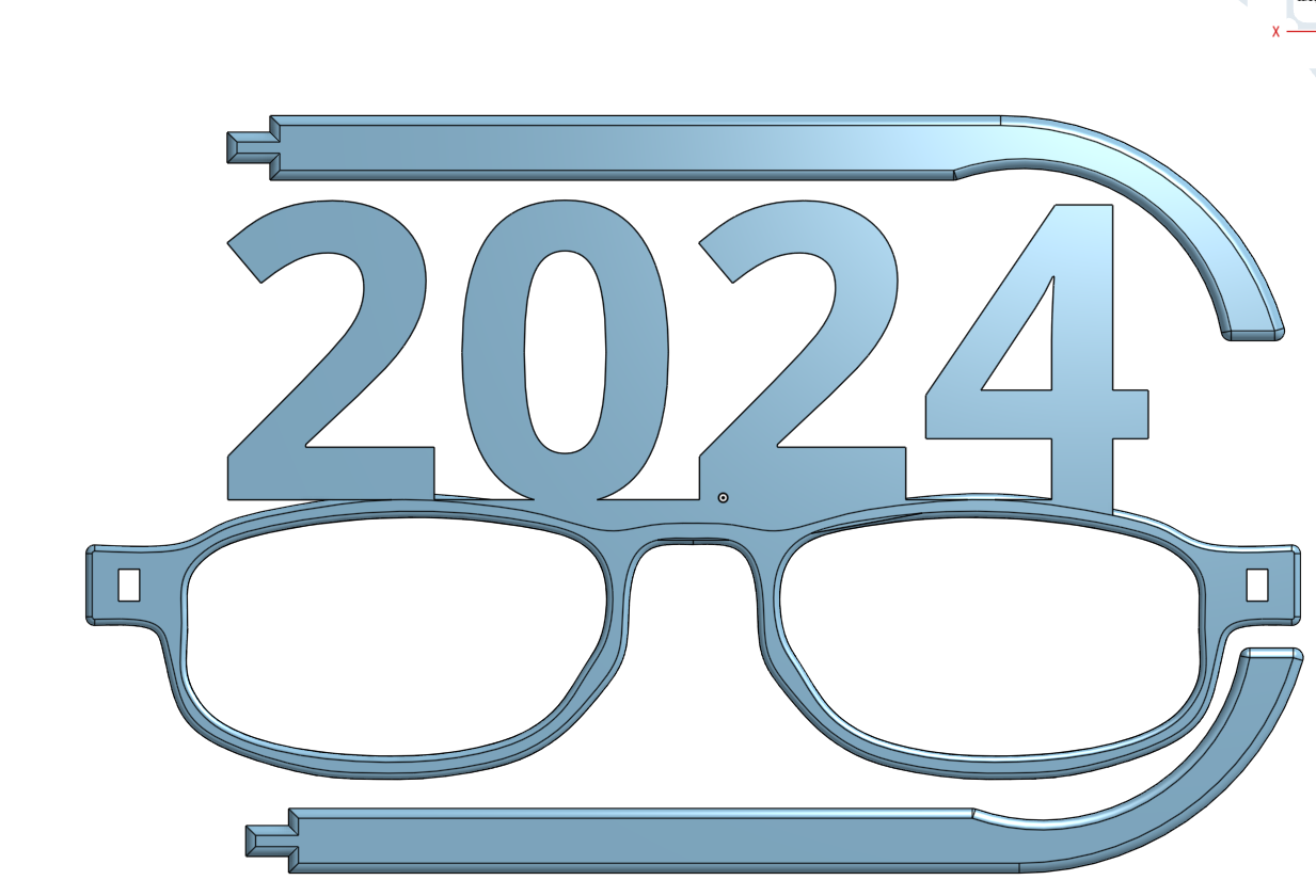 2024 New Years Glasses por David S Descargar modelo STL gratuito