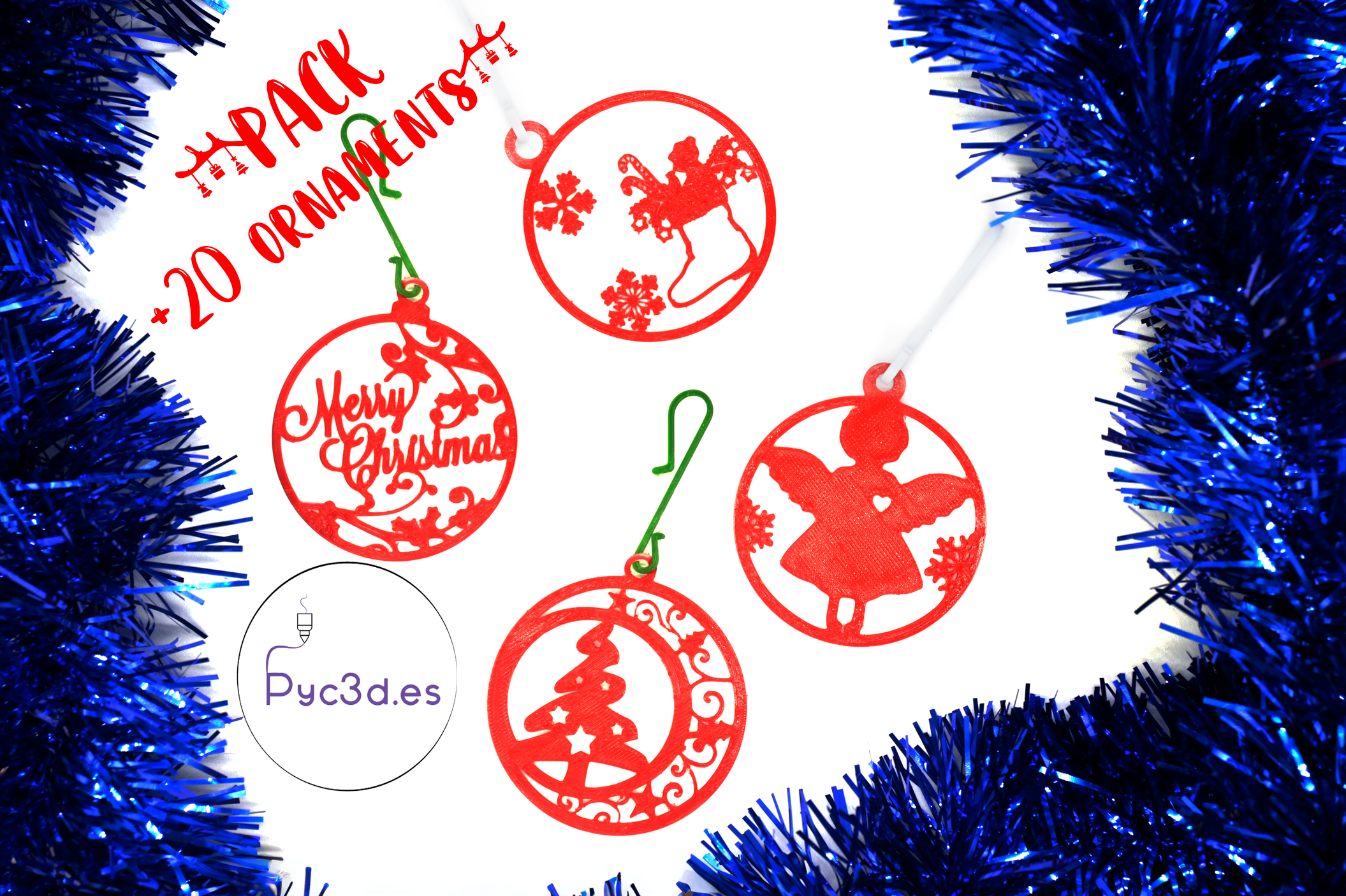 PACK +20 CHRISTMAS ORNAMENTS