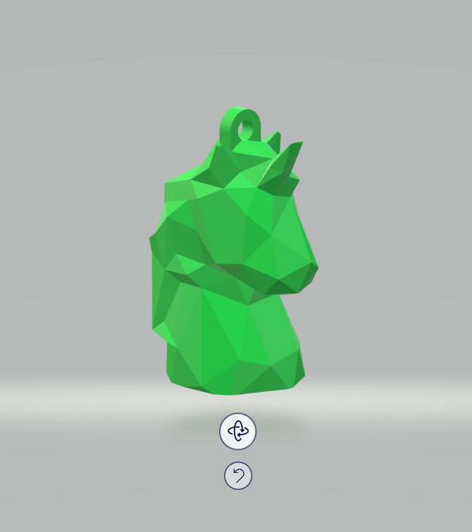 Low poly unicorn keychain 3D model thumbnail