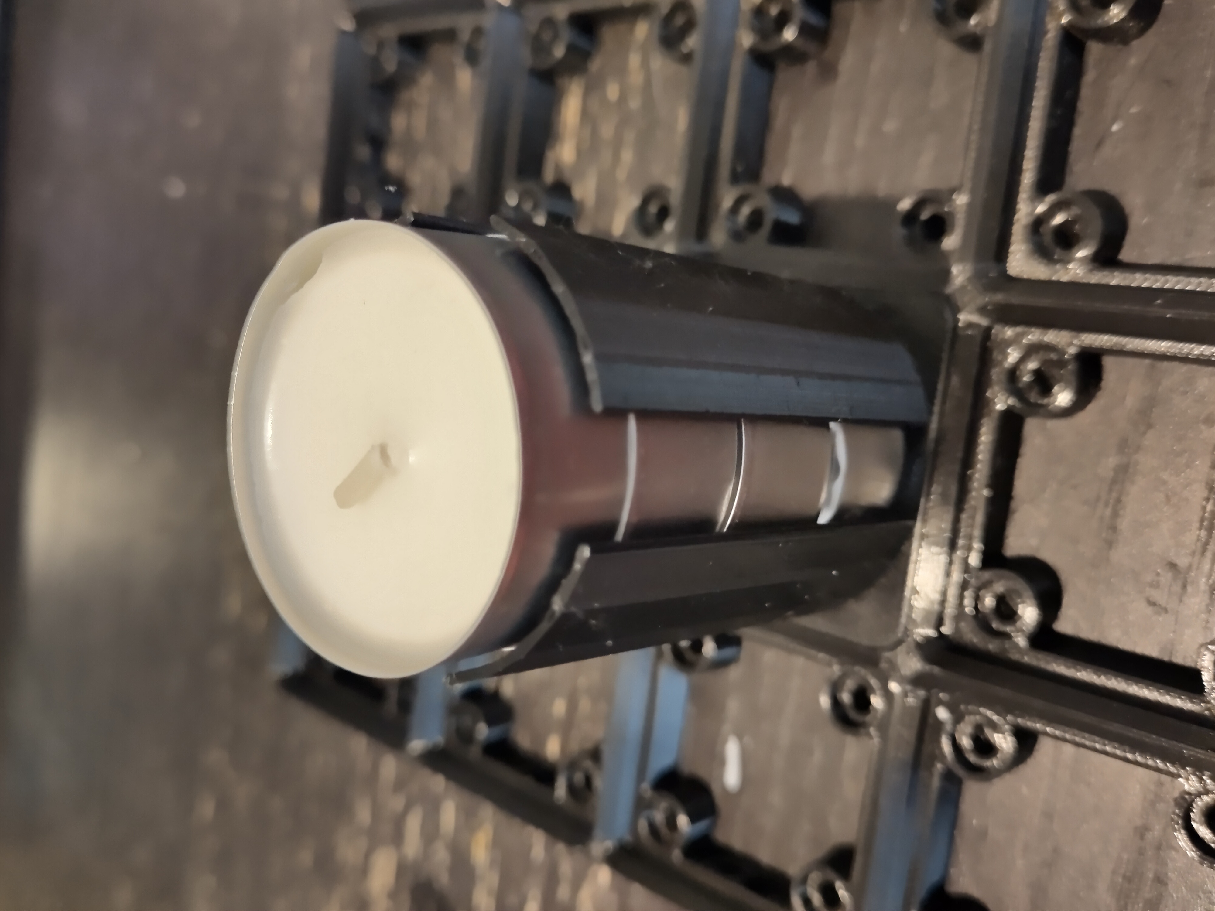 Gridfinity 1x1 tealight candle holder with magnet holes