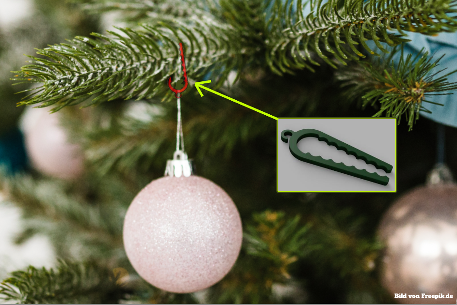 Christmas tree decoration clip - Lost hanging cord?