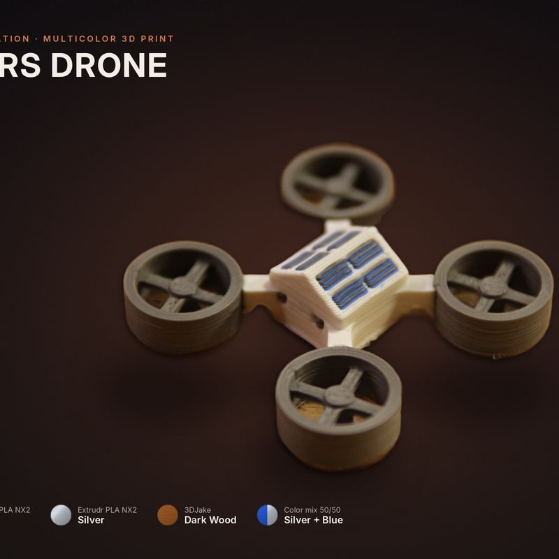 Mars Station Tray with Rover, Astronaut, Solar Cells, Drone and Landing ...