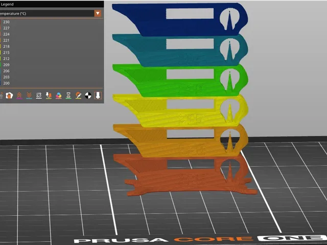 Compact PLA and PETG Temp Tower for Prusa Core One
