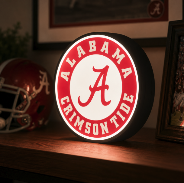 University Alabama LED Lightbox | Multicolor 3D Printable 3MF