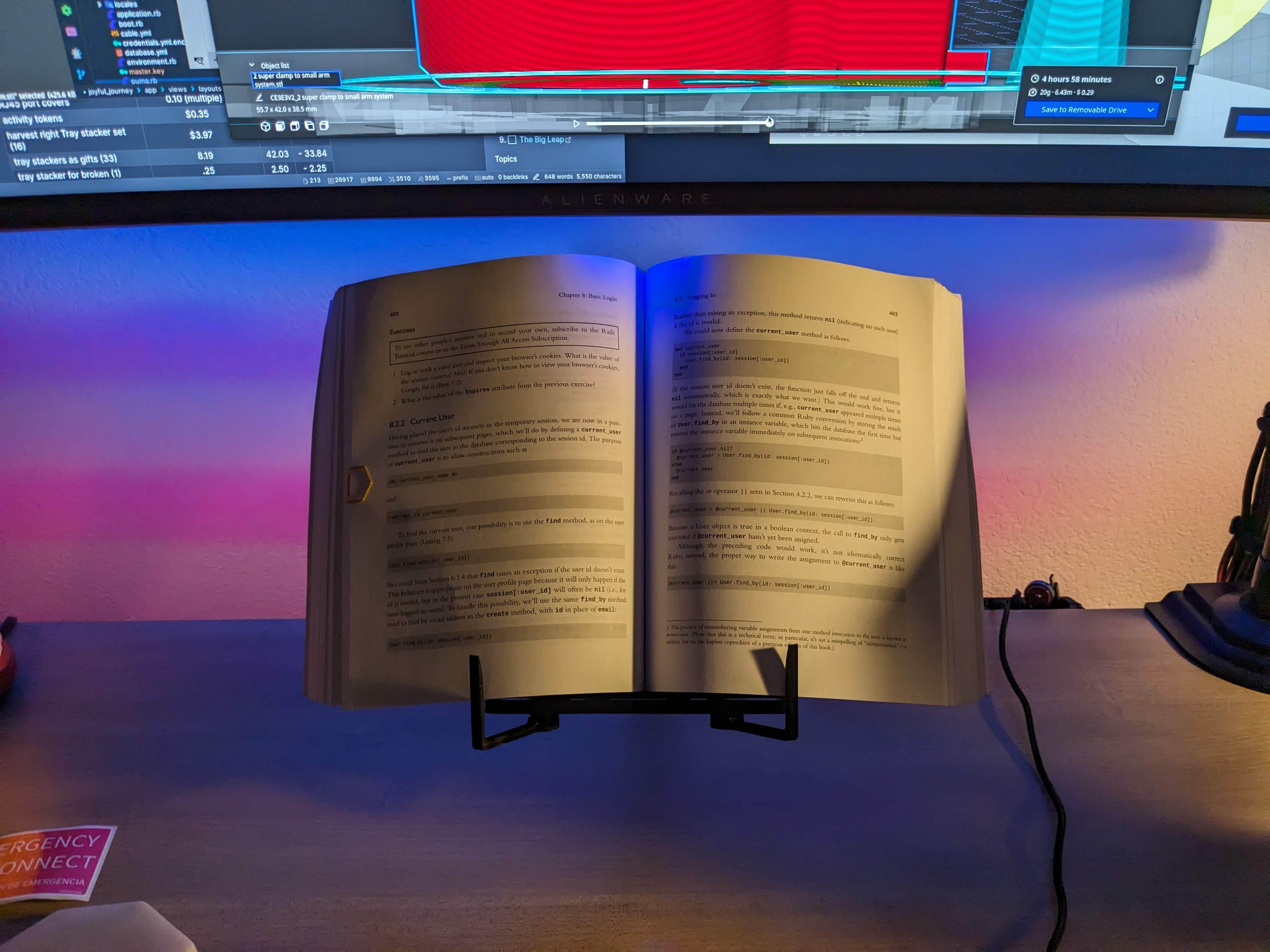 Small Arm System Book Holder by meagerfindings Download free STL model