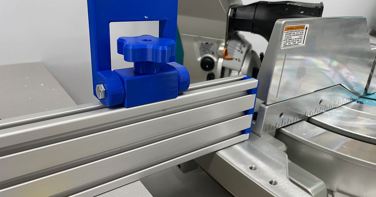 Miter Saw Fence Stop Block for EX 10 Series Extrusions by razor10