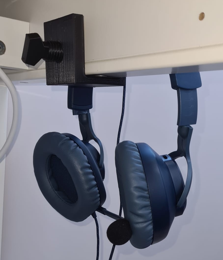 vertical wall desk Headphones hanger by GR 3D Solutions Download free