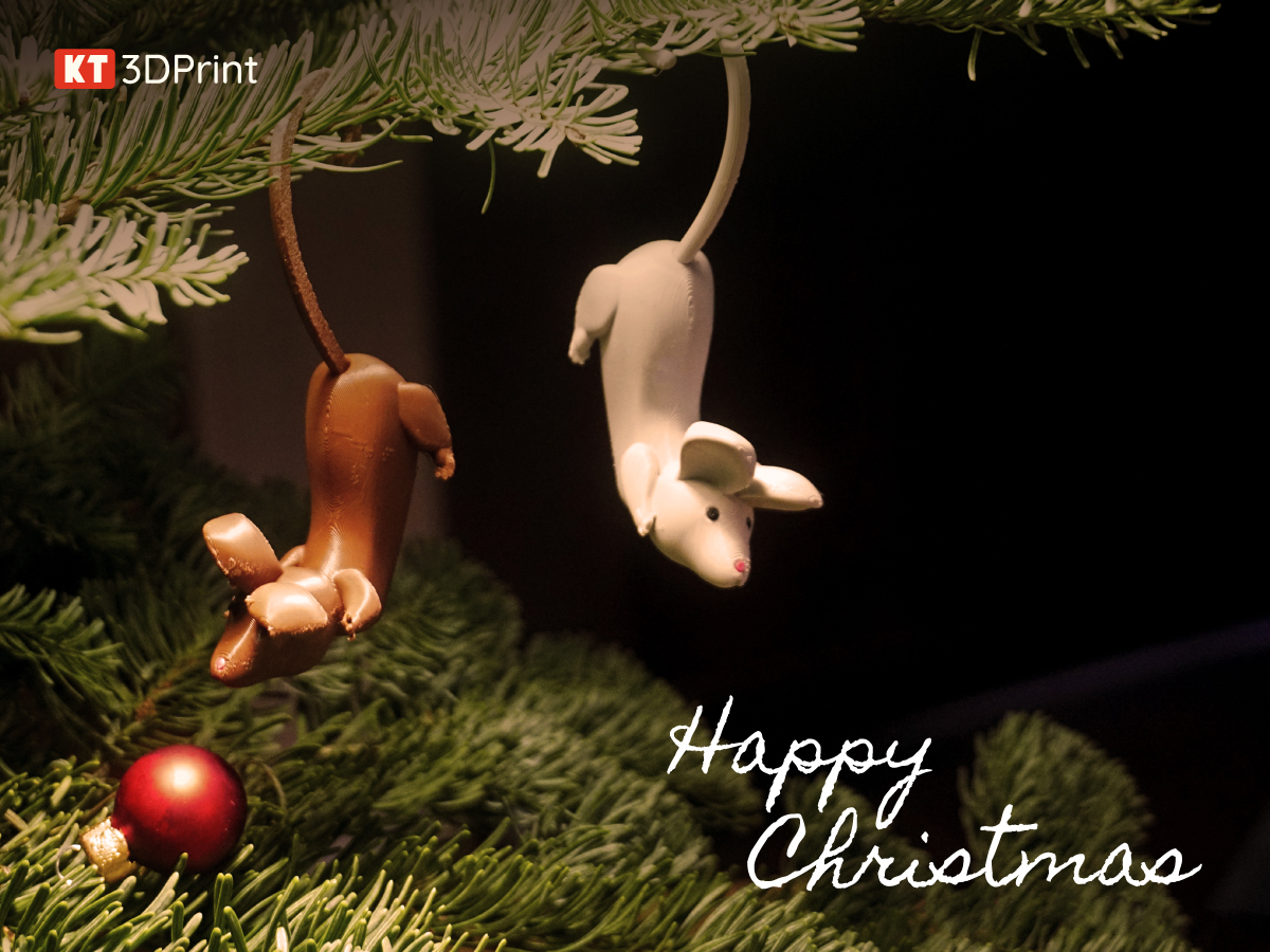 Lil mouse - Christmas ornament, easy print