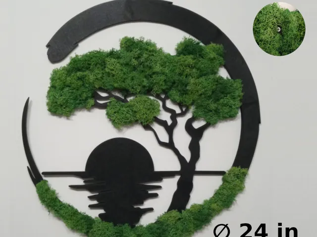 Bonsai with moss for wall (60cm!)