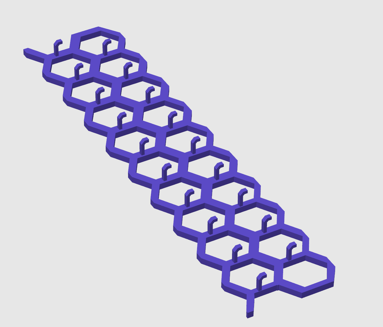 Honeycomb Wall / Pegboard Tool Holder - Hexagon Shelf with Hooks