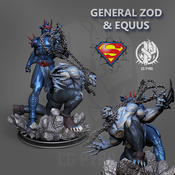 General Zod and Eqqus Superman villains krypton STL files free busts.
