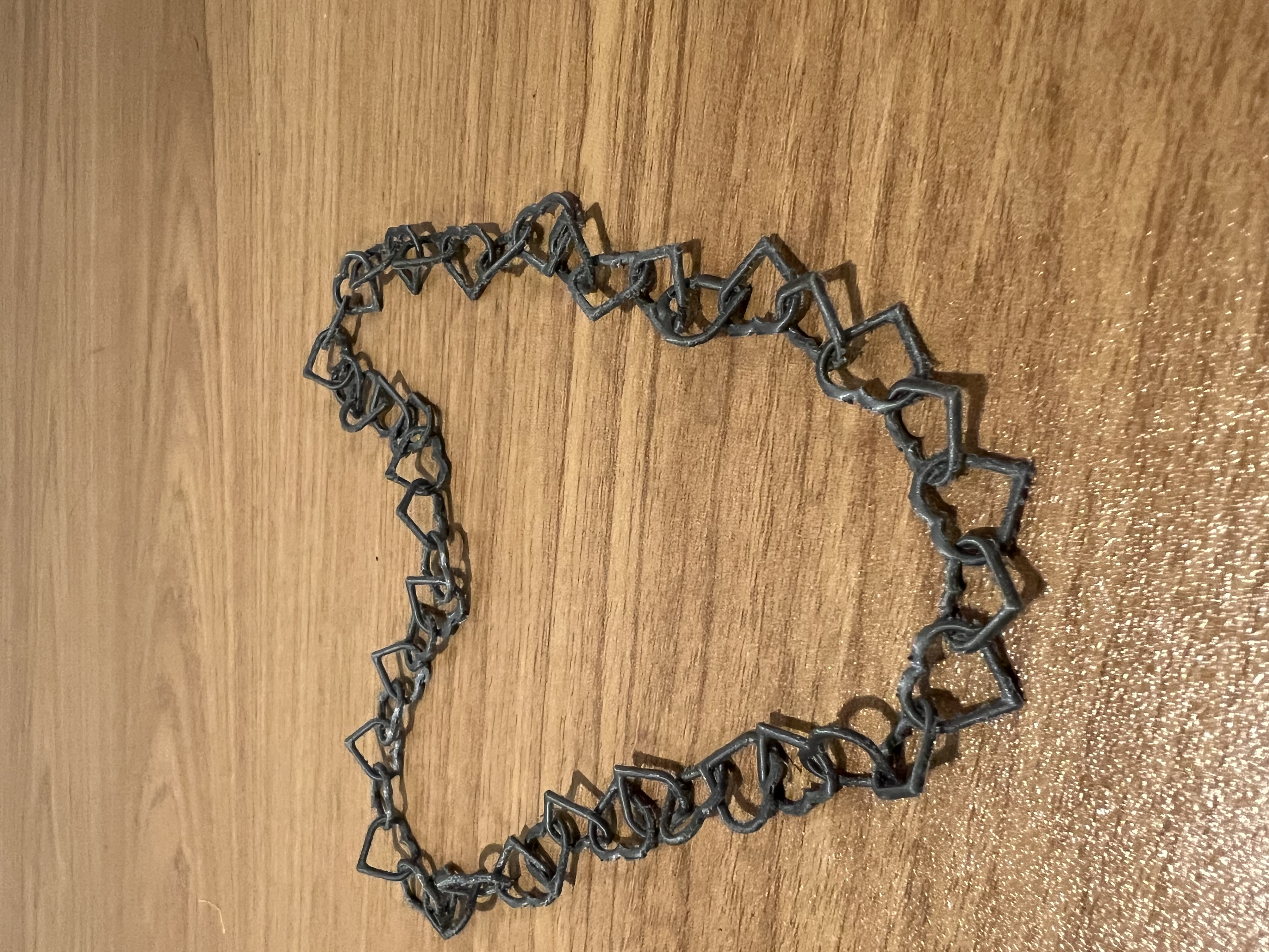 Print-in-Place Heart Chain Necklace or Bracelet