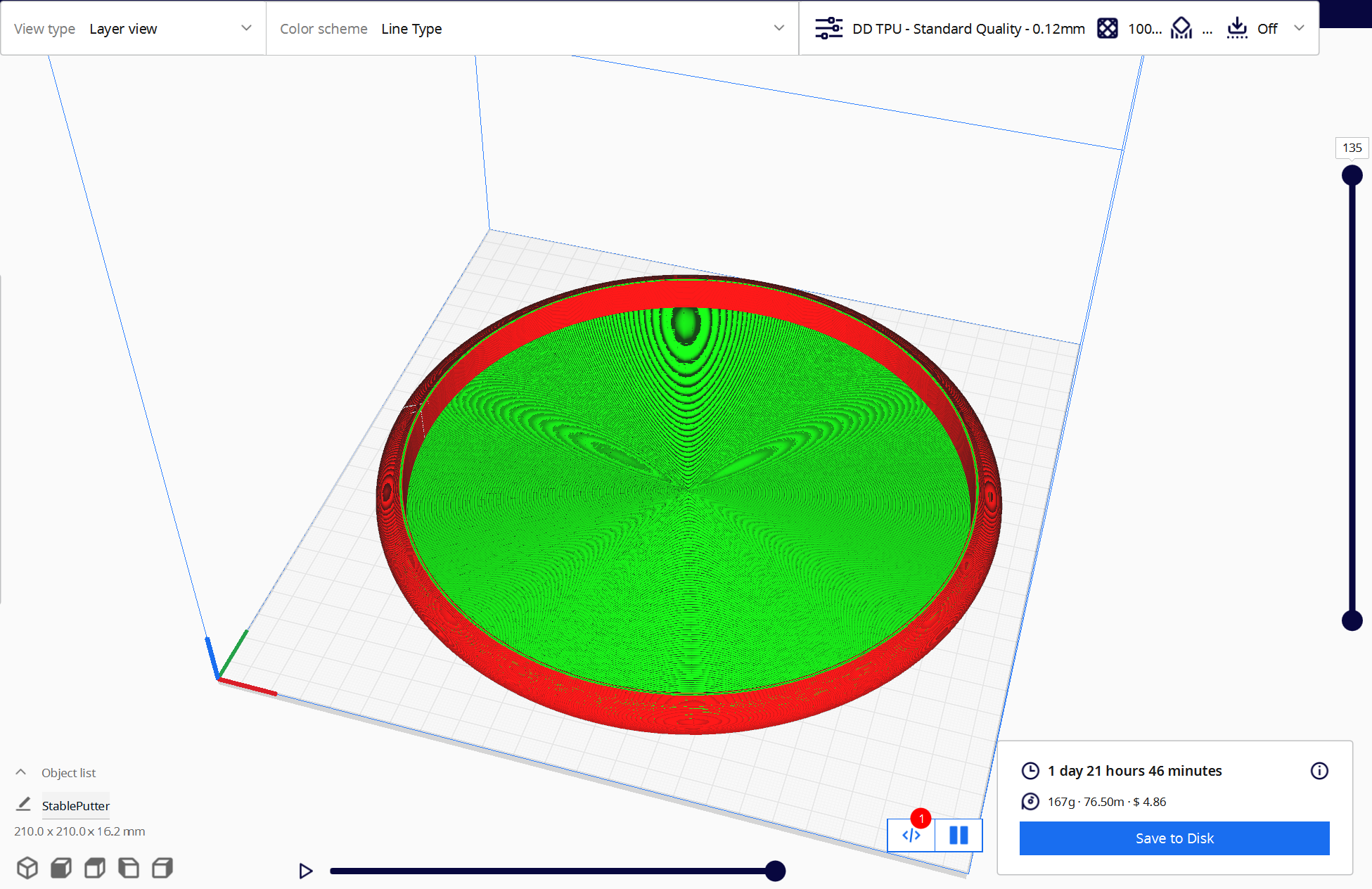 Low Glide Stable Disc Golf Putter by Iceman | Download free STL model ...