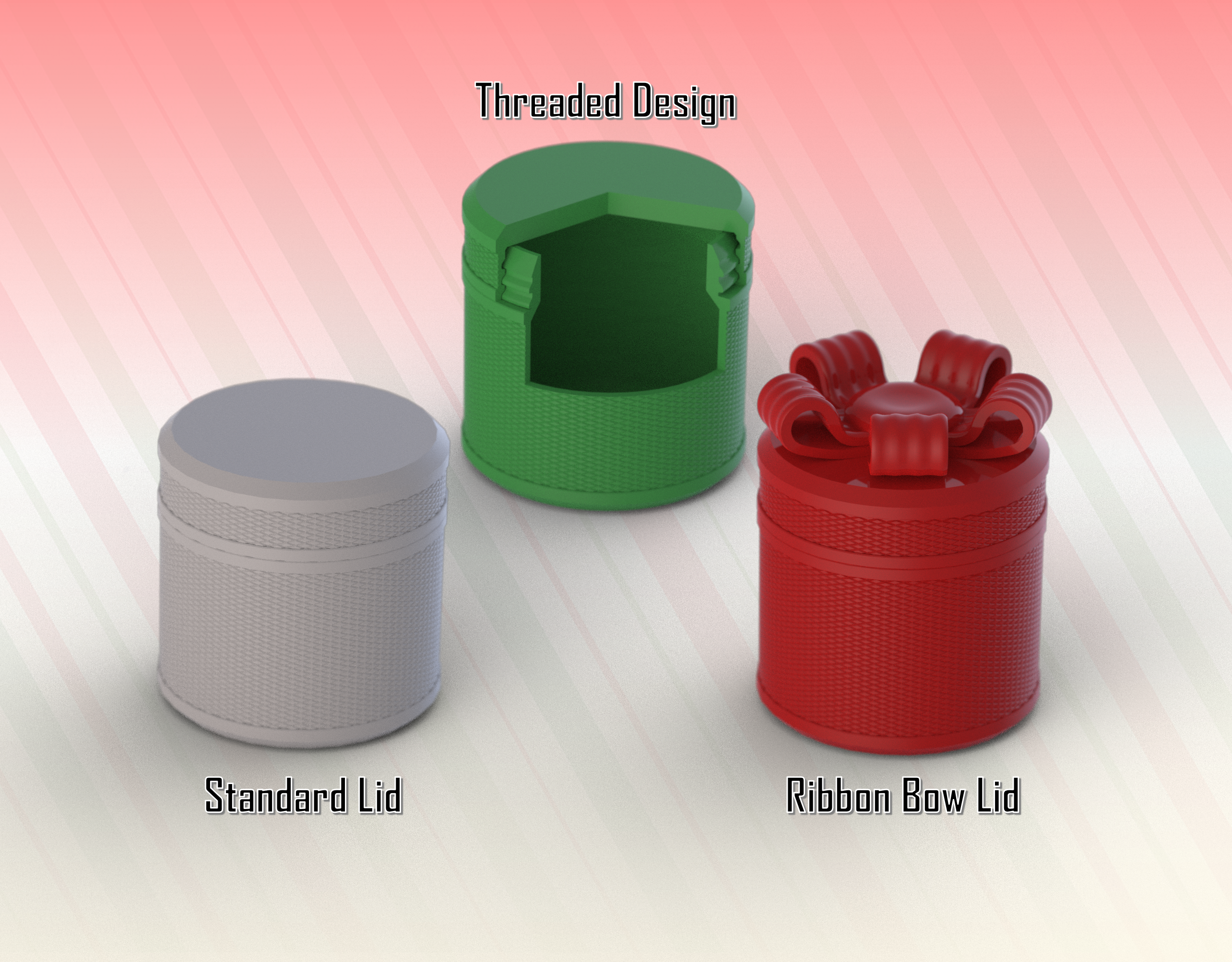 Gift Box: Cylindrical Design with Threaded Lid and Decorative Options