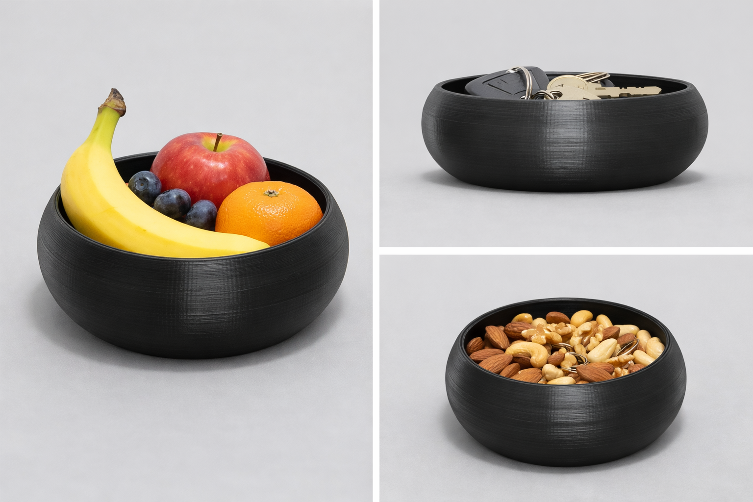 Minimalist 3D Printed Bowl – Desk, Keys & Fruit Organizer