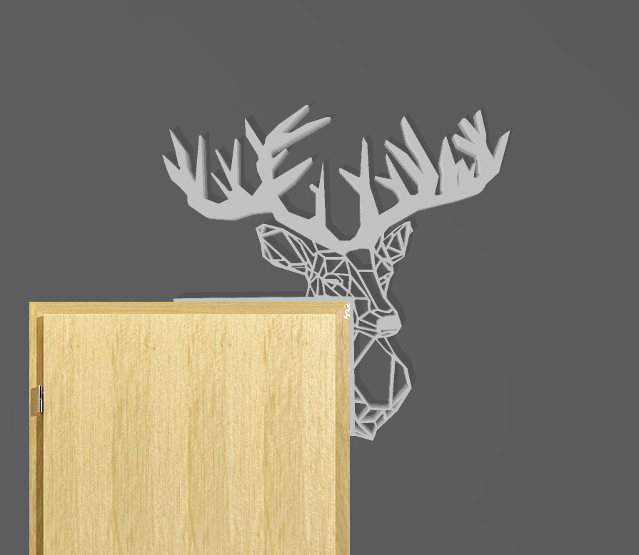 Christmas door corner / Deer Head low poly