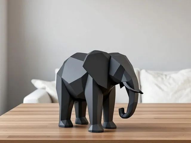 Modern Minimalist Low Poly Elephant Statue