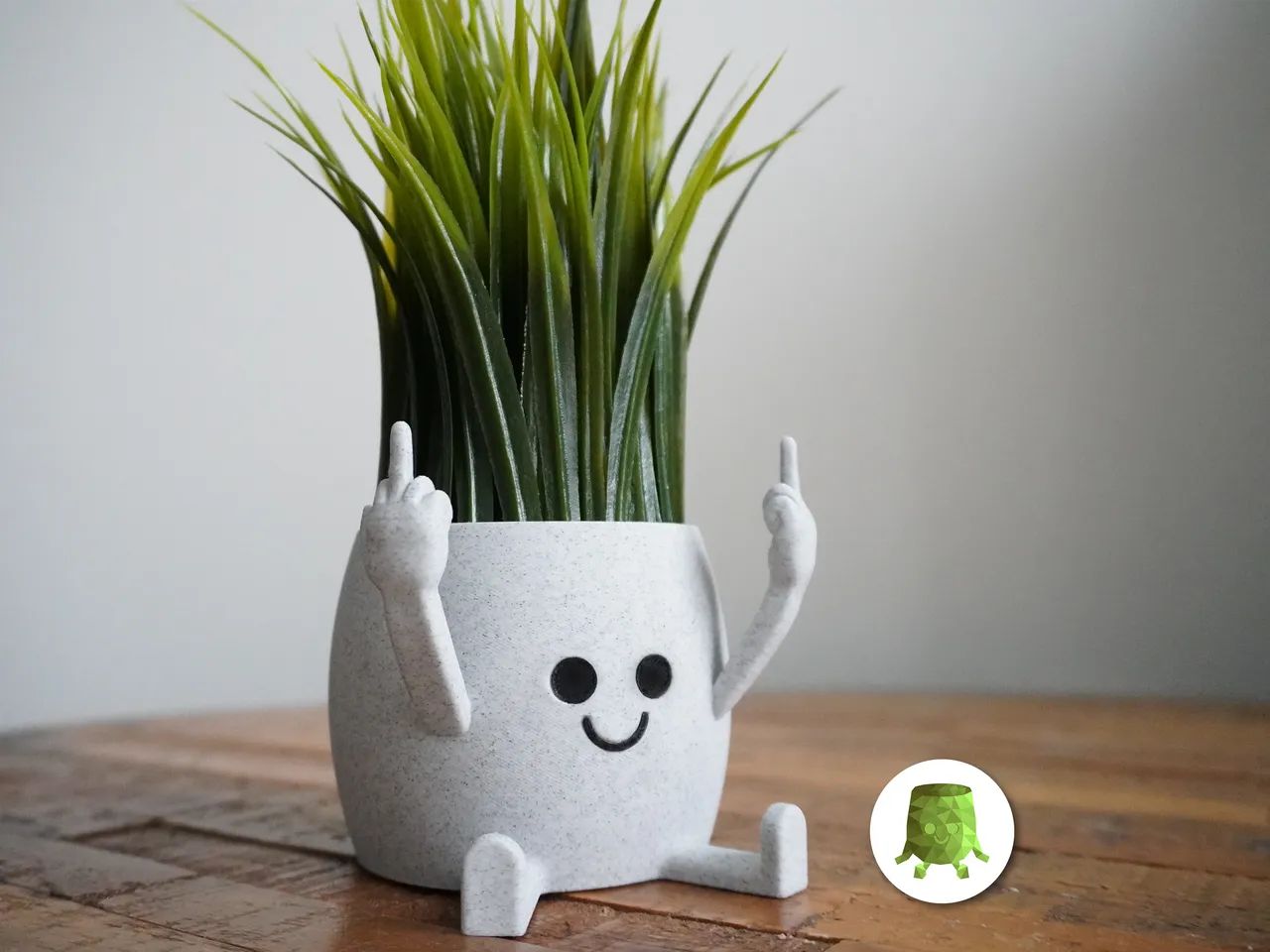 2024 Smiling Plant Pot with Creative Middle Fingers Up,Unique Cute