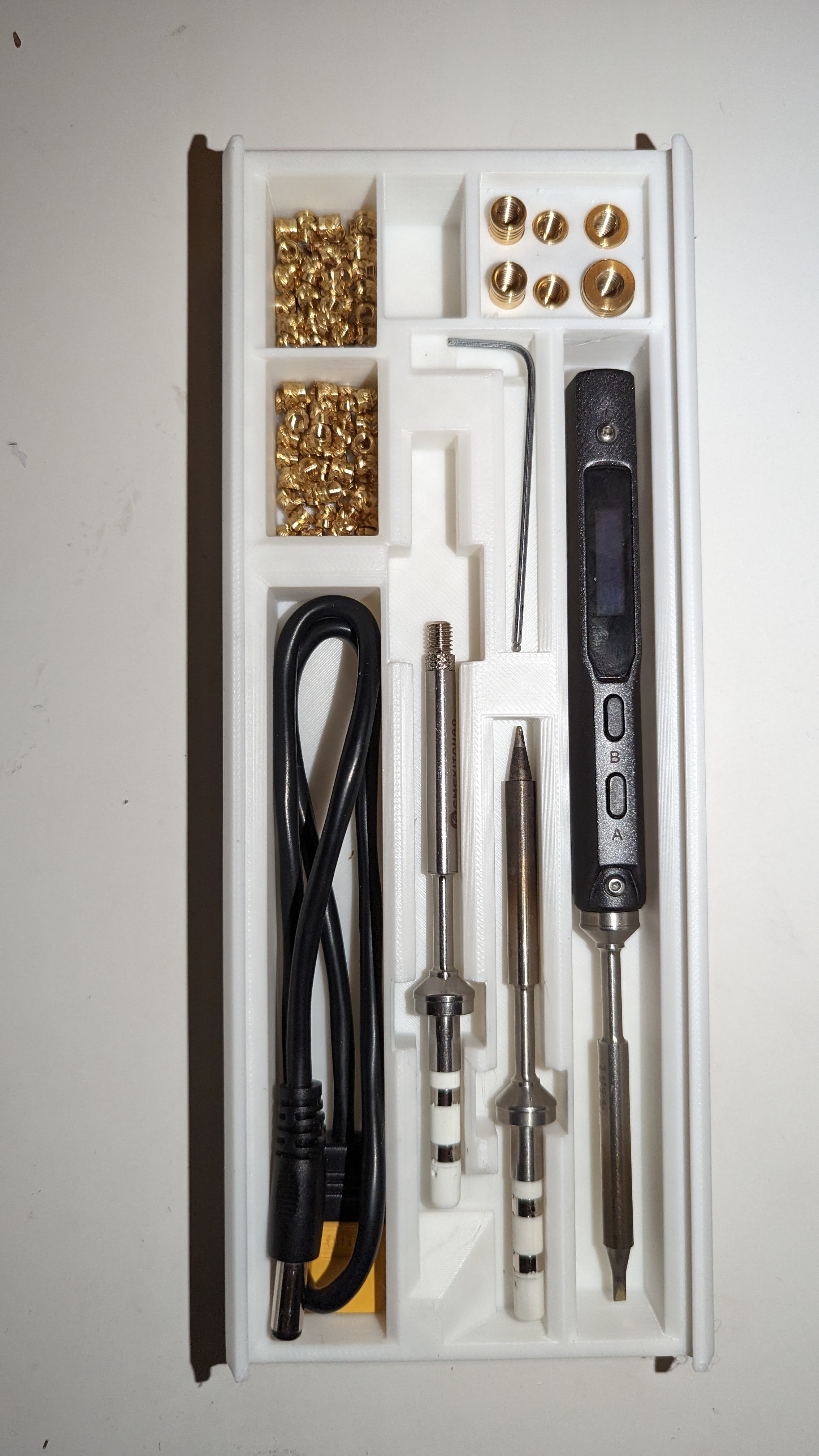 TS100 soldering iron box with tips and heated insert space by Daniel
