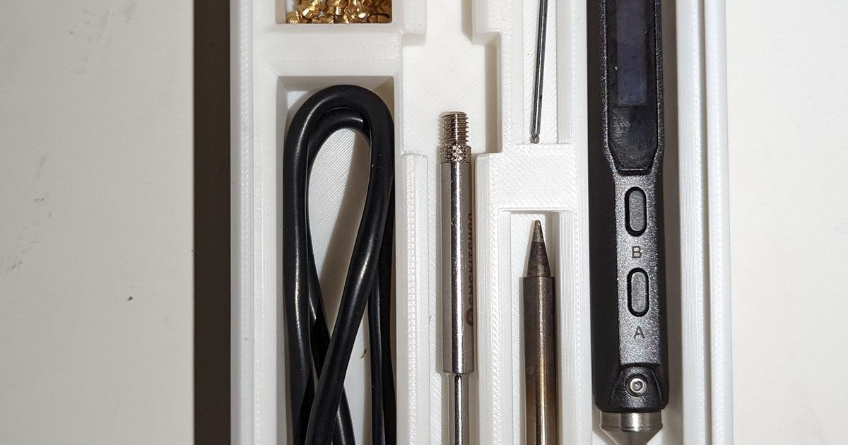 TS100 soldering iron box with tips and heated insert space by Daniel