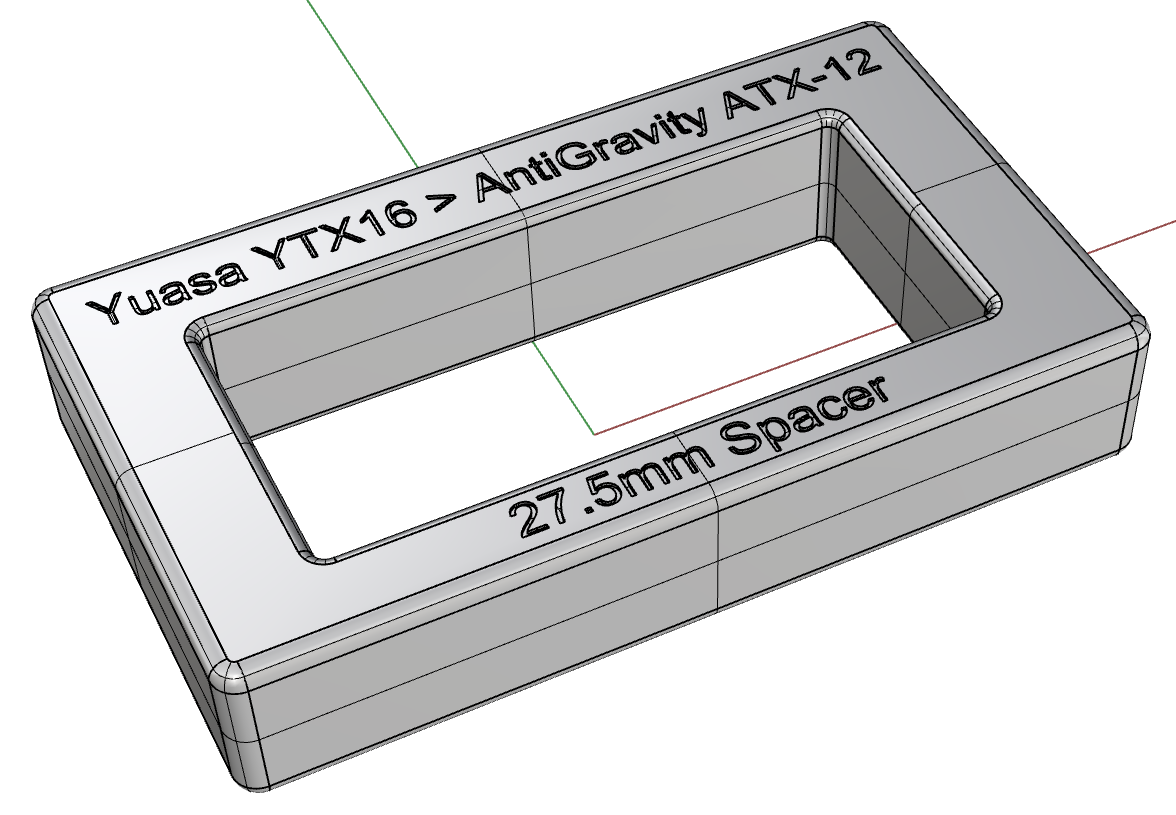 Antigravity ATX12 Lithium Battery Spacer for Motorcycle by