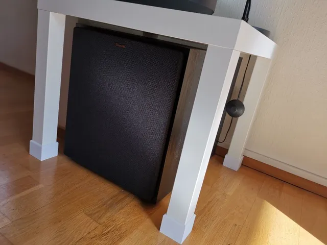IKEA Lack table elevation for subwoofer