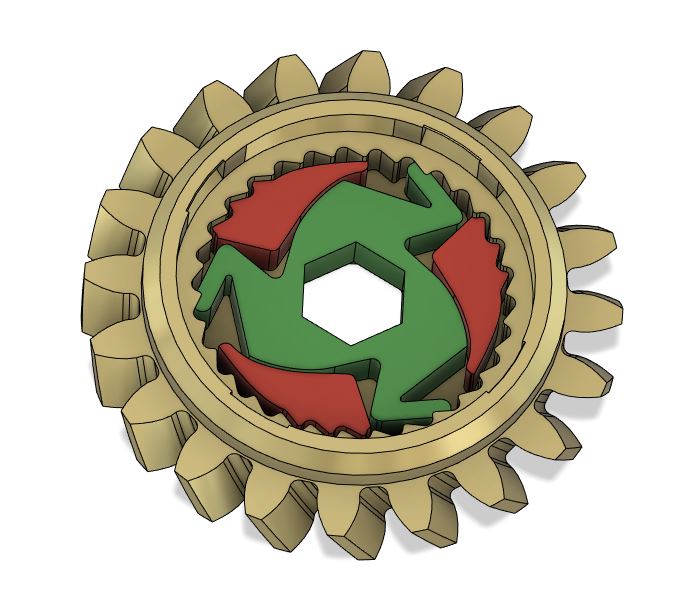 One way slipping gear for RC cars by Prism08 Download free STL model