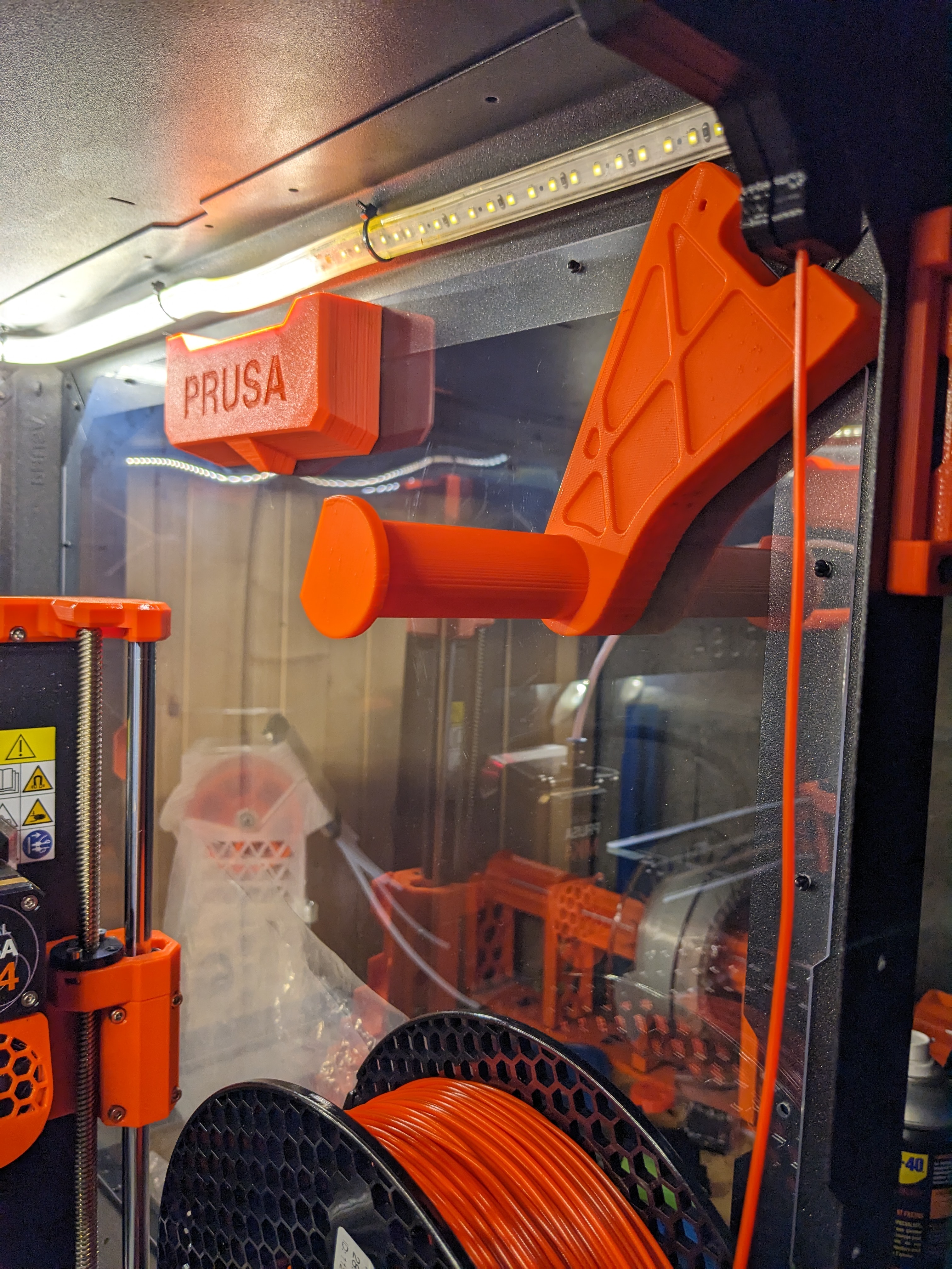 Enclosure spool holder - complete - short version arm - 72mm + Bonus M3 screw ghost version