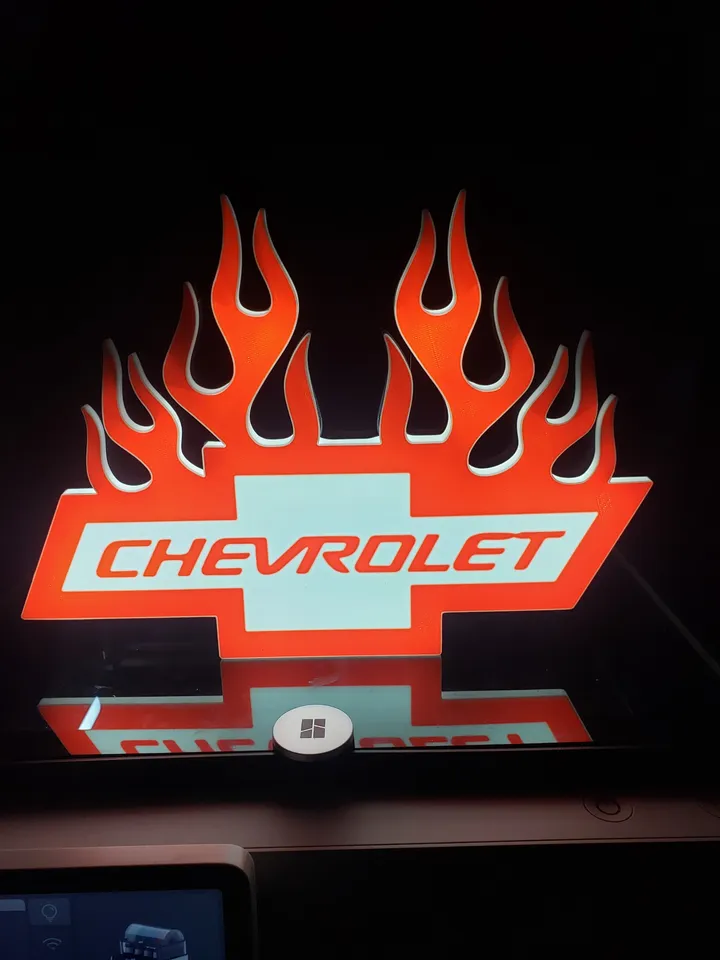Chevy Flames Lightbox by Jason Tatum | Download free STL model ...