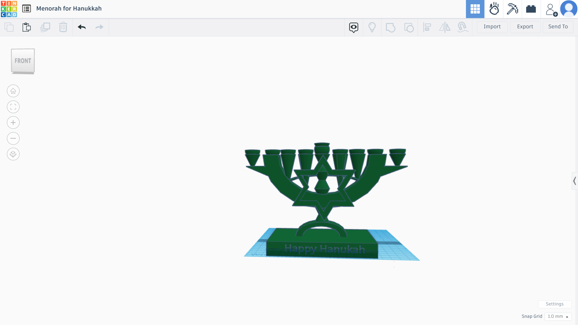 Menorah for Hanukkah by Lion3ngineer Download free STL model