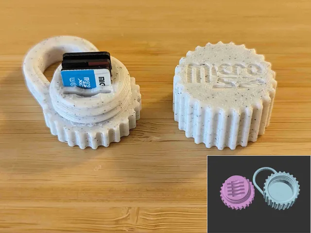 MicroSD card holder keychain (parametric remix)