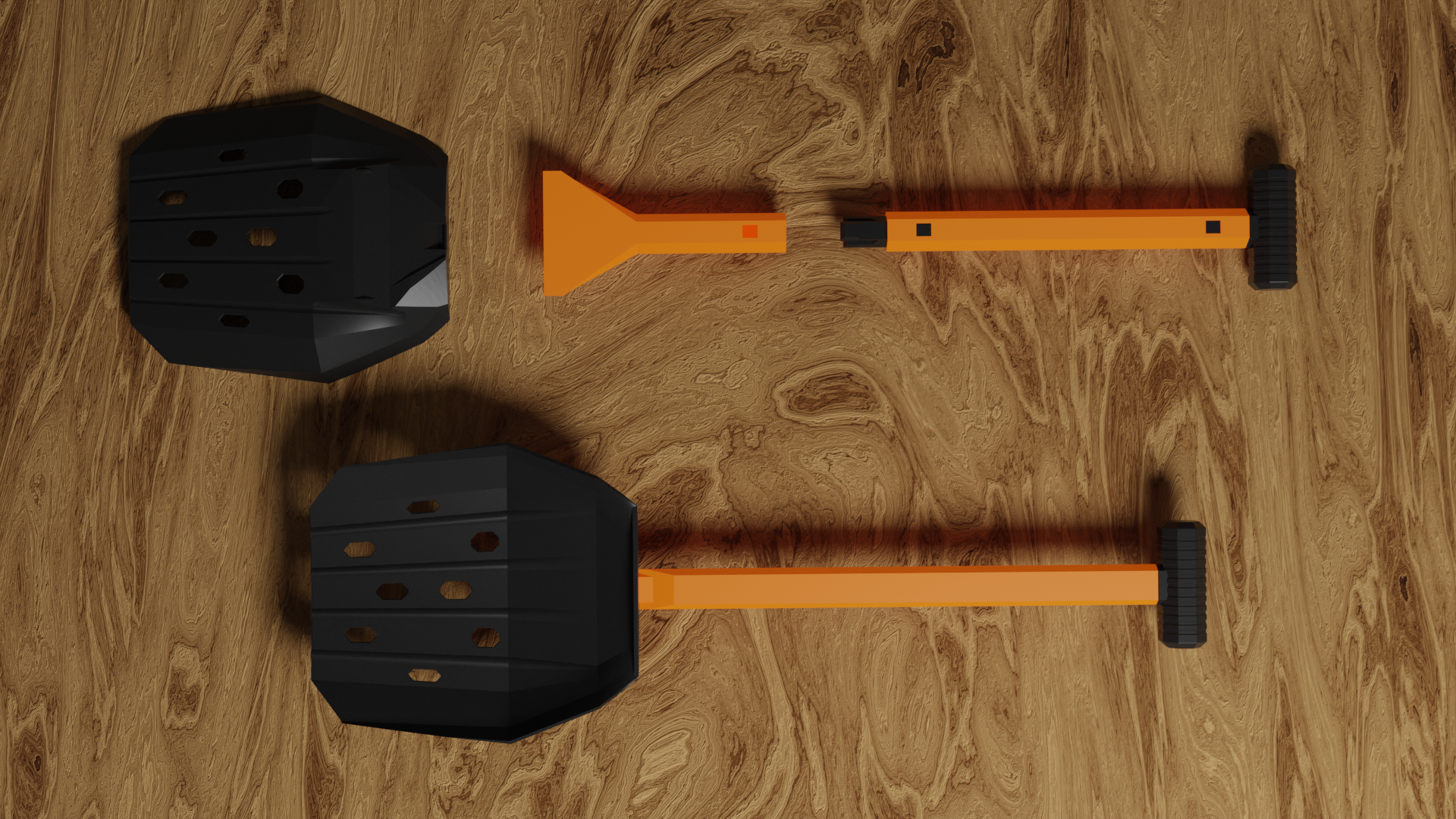 Fully 3D printable snow shovel-ice scrapper