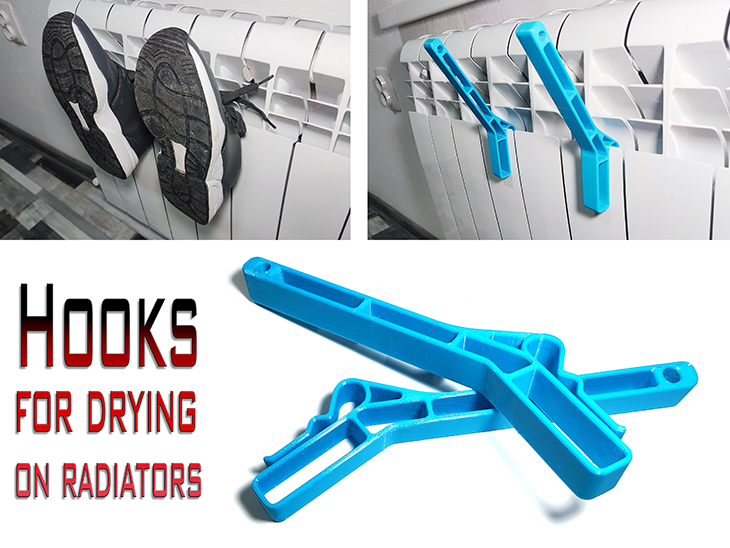 Hooks for drying on radiators