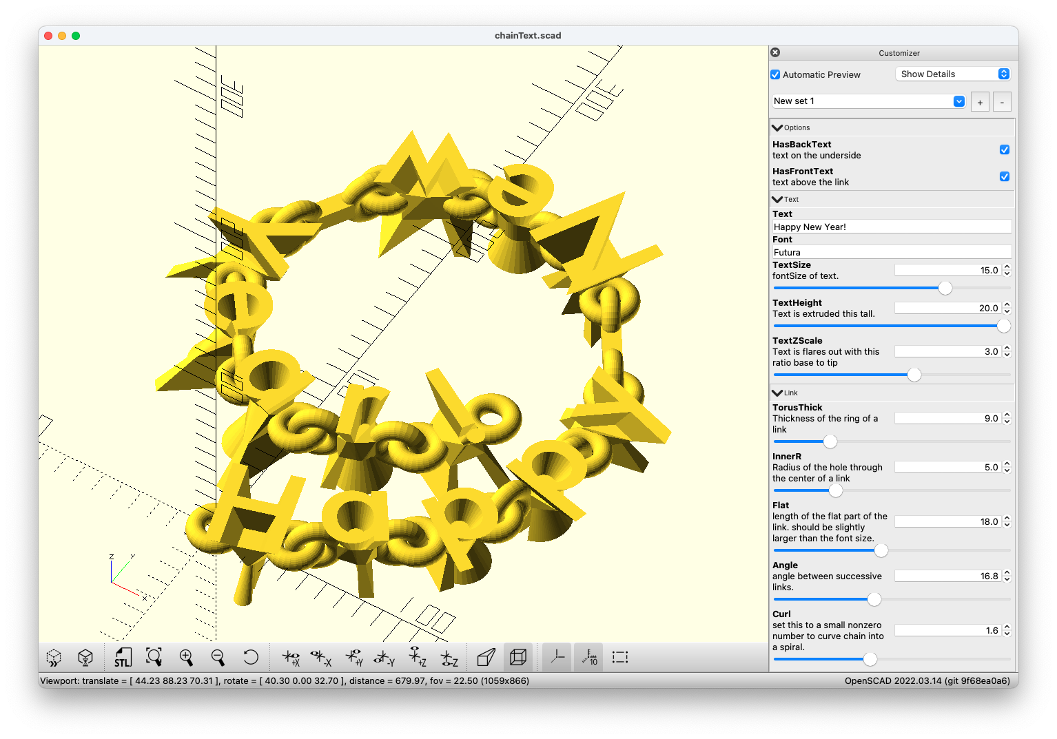 Customizable Chain Text by WoodenDavid | Download free STL model ...