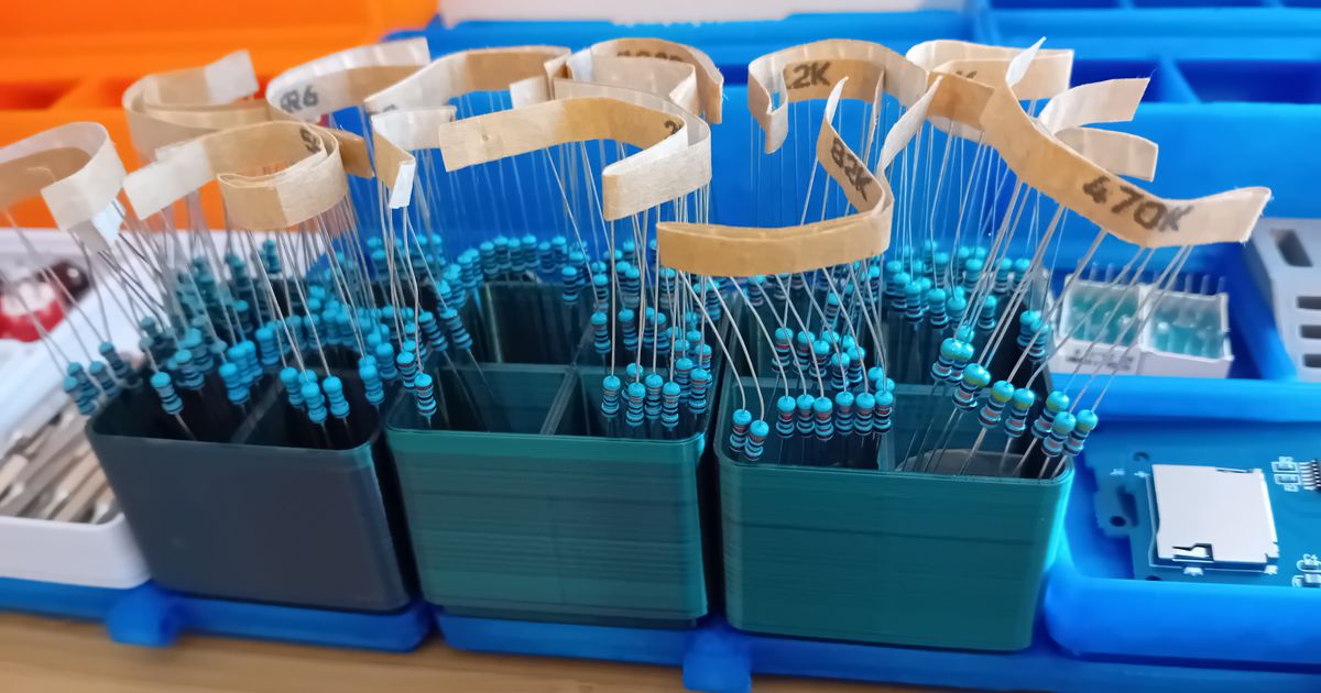 Gridfinity Resistor Holder by vanten Download free STL model