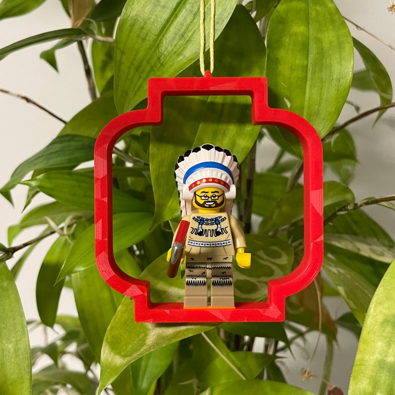 Minifigure Head Christmas Tree Ornament