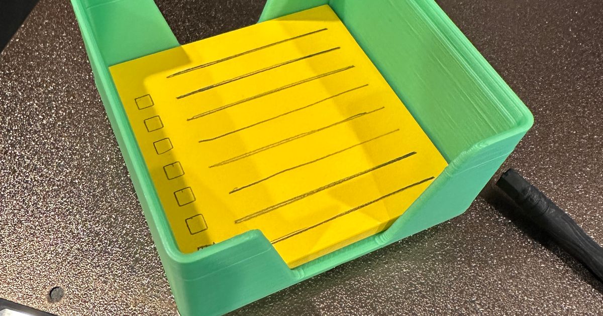 2x2x6 Post It Note Holder (Without Holes) by charlescho