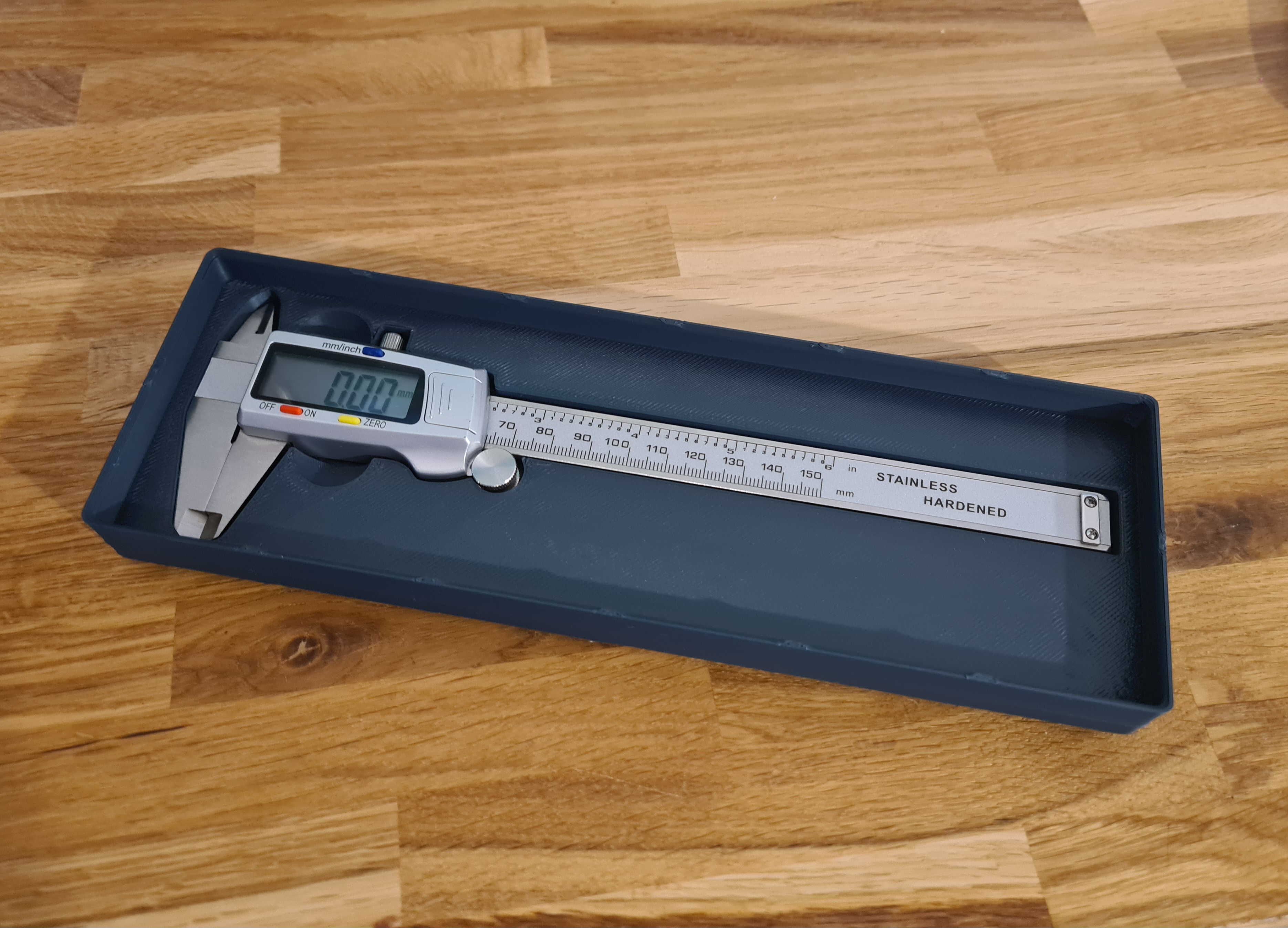 Gridfinity caliper bin horizontal stackable