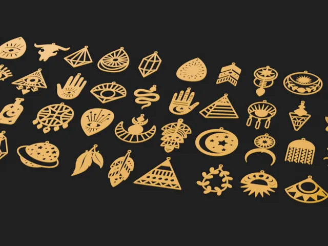 Boho Bliss: 50 Unique Earring and Pendant STL Files Bundle